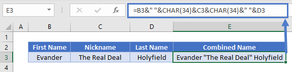 Double Quote In Excel Char