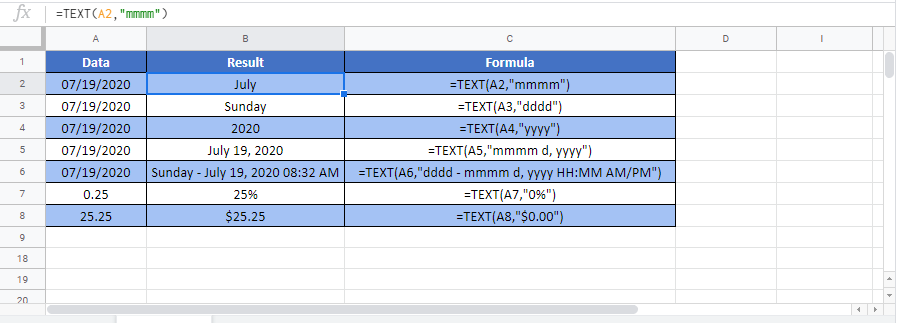 Text Google Sheet