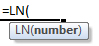 ln formula syntax