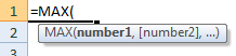 max formula syntax