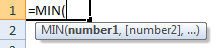 min formula syntax