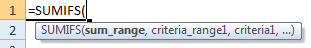 sumifs formula syntax