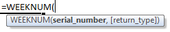 weeknum formula syntax