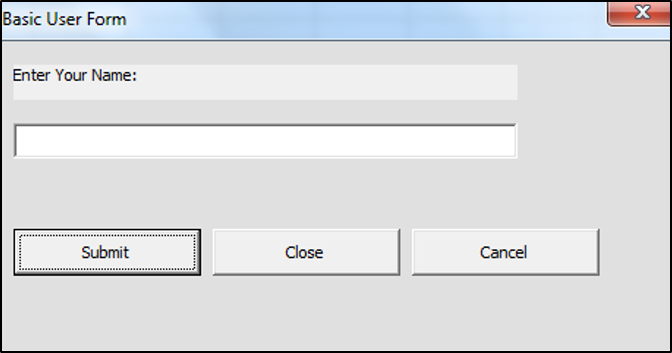 Basic UserForm in VBA