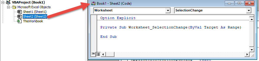 vba worksheet module