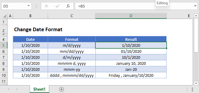 change date format