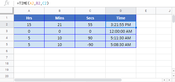 TIME Google Sheet