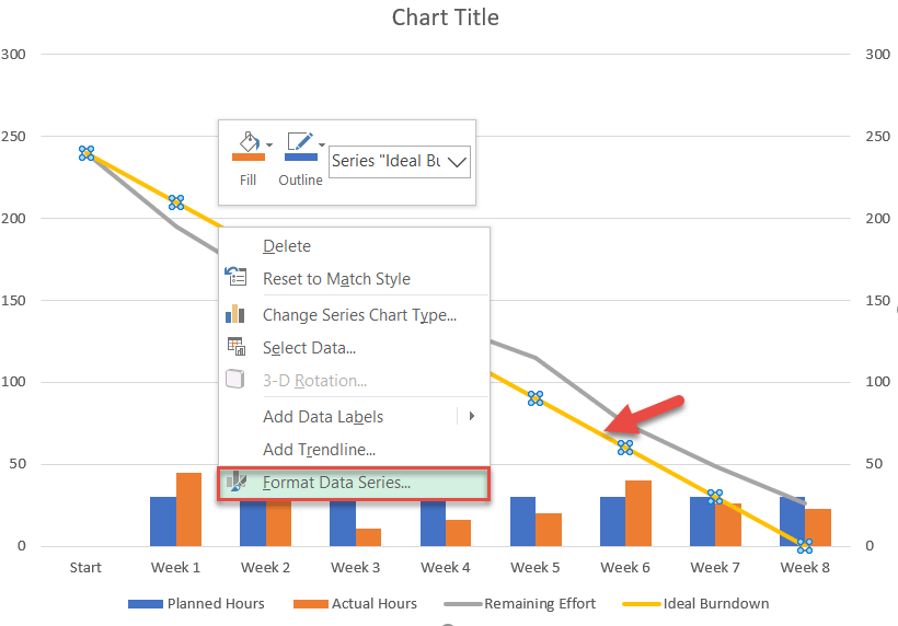 How to format data series in Excel