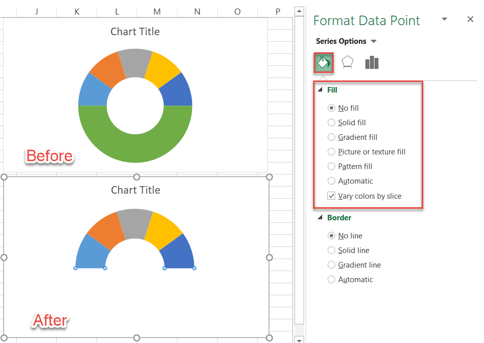 Hide the biggest slice of the doughnut chart