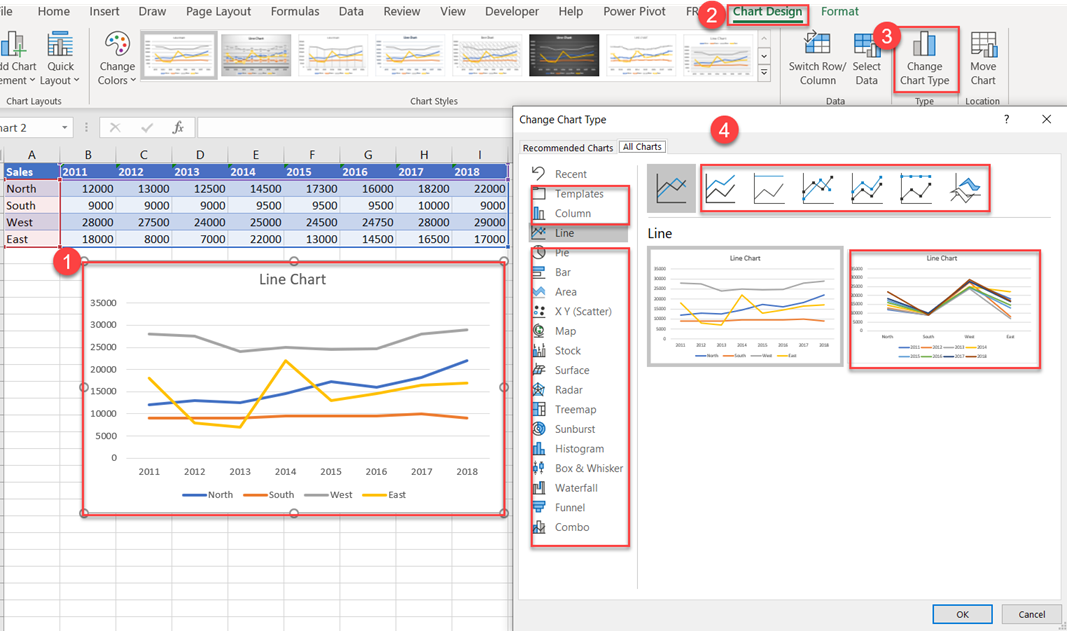 Excel Line Charts – Standard, Stacked – Free Template Download - Auto VBA