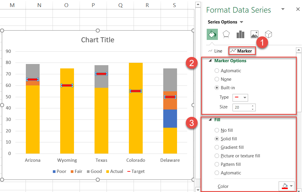 Design the horizontal bars