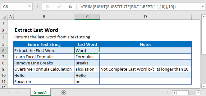 How To Get The Last Word In Excel