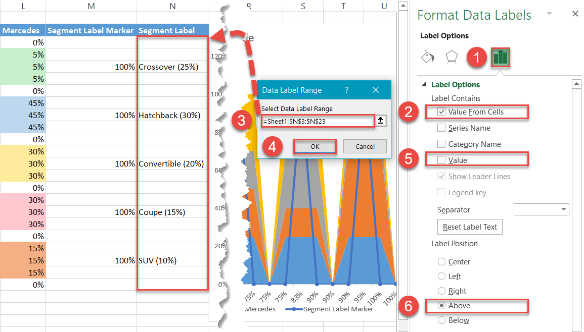 Add the custom segment labels