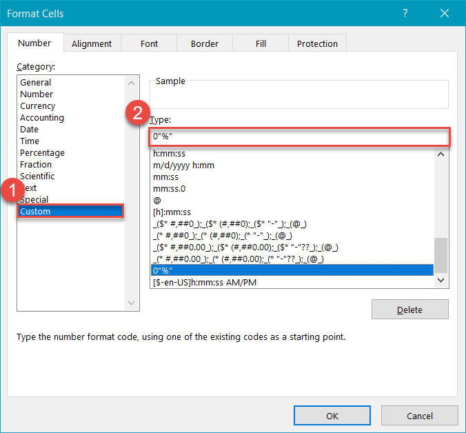 Format cells in Excel