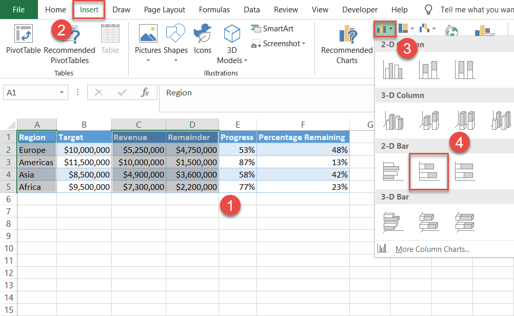 Create a stacked bar chart