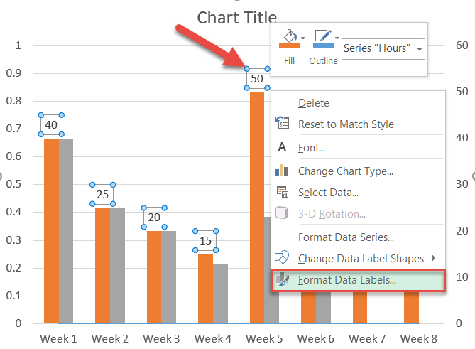 Open the Format Data Labels task pane