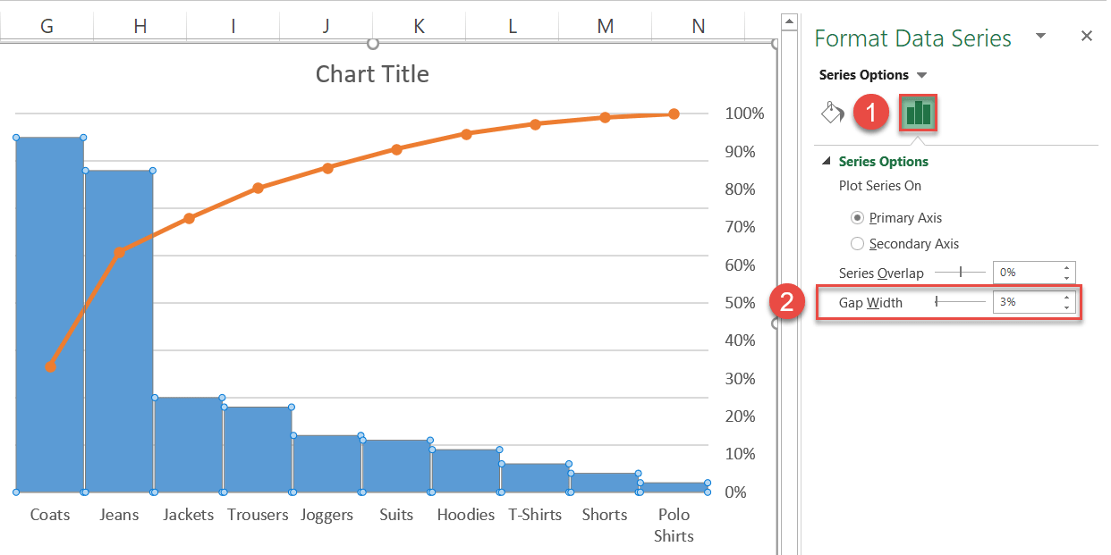 Change the gap width of the columns