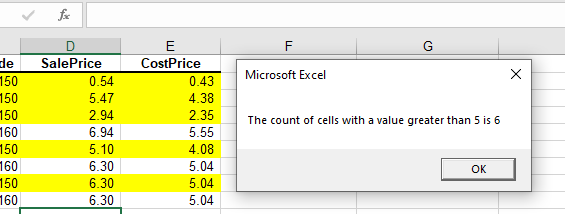 vba countif variable