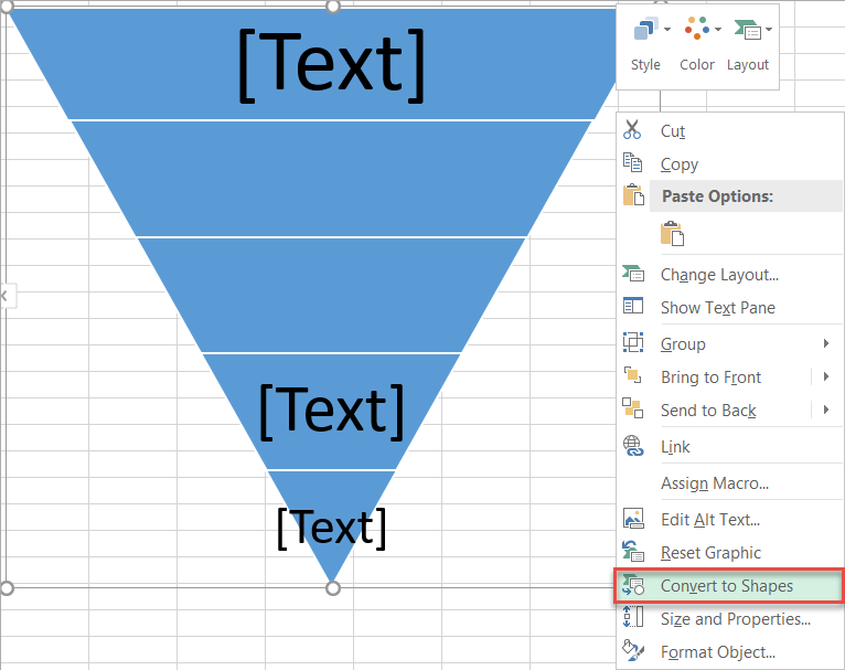 Select "Convert to Shapes"