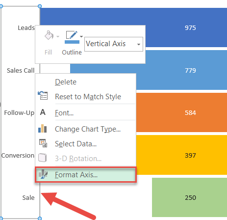 Select "Format Axis" from the menu