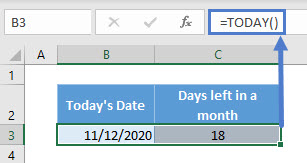 Days left in a Month (TODAY)