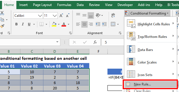 Conditional Formatting Based on Another Cell - Excel & Google Sheets ...