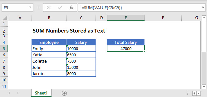 sum text Main Function