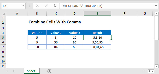 How To Combine Cells And Add Comma In Excel