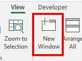 excel window new window