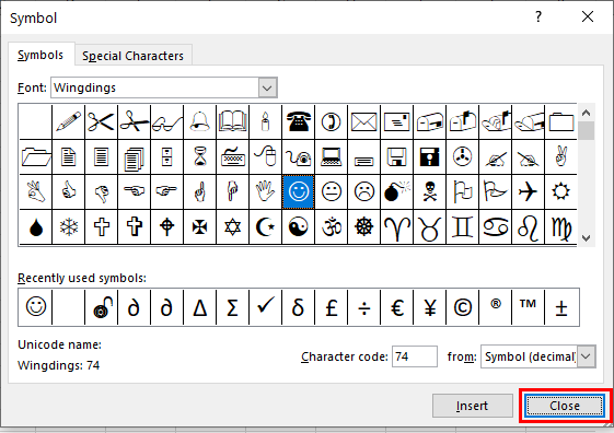 symbols smiley