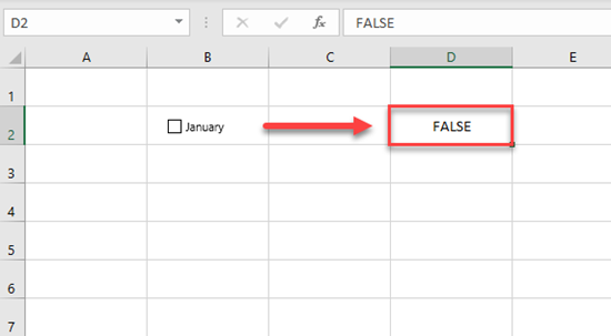 checkbox false excel