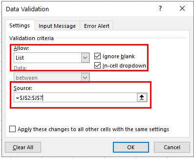 DD Default DataValidation