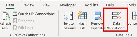 DataValidation Ribbon