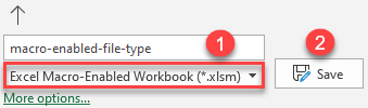 excel file save as xlsm