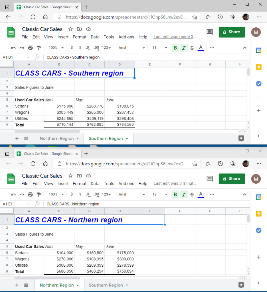 excel view2sheets gs stacked