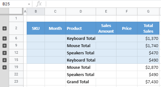 Collapse Outline to Show Just Subtotals in Excel & Google Sheets - Auto VBA