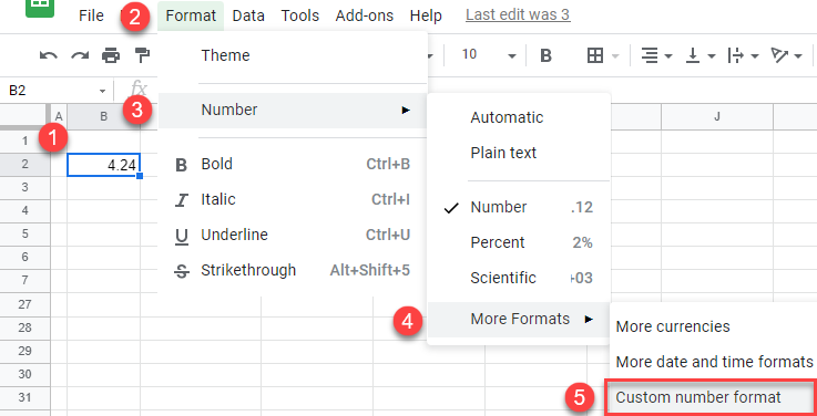 google sheets set decimal limit