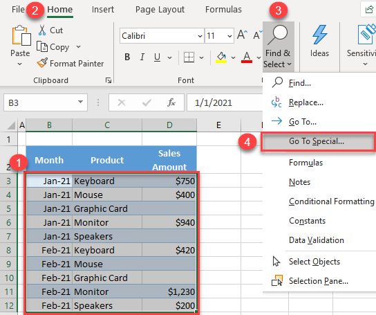 Excel Select All Cells With Value In Column