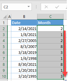 sort dates by months formula 3b