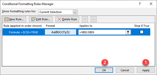 conditional formatting with checkbox 5