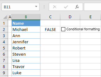 conditional formatting with checkbox