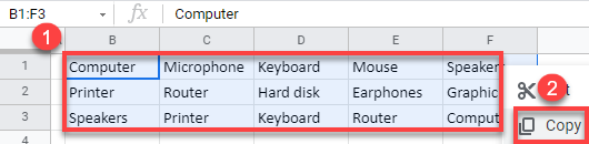 google sheets split multiple cells transpose data