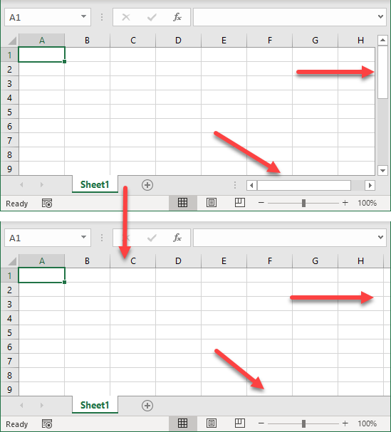 hide horizontal scroll-bar initial data