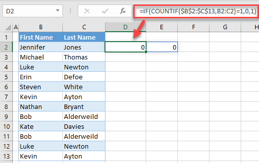 remove both duplicates formula 0