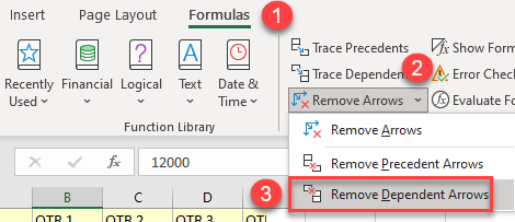 hide dependency tracer arrow 5