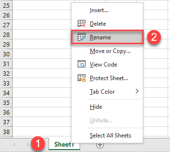 rename sheet 1