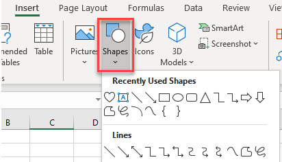 VBA Buttons Insert Shape