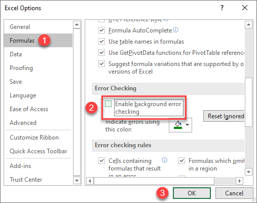 disable error checking