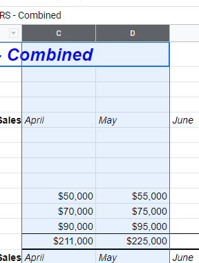 RowColumns Gs SelectColumns