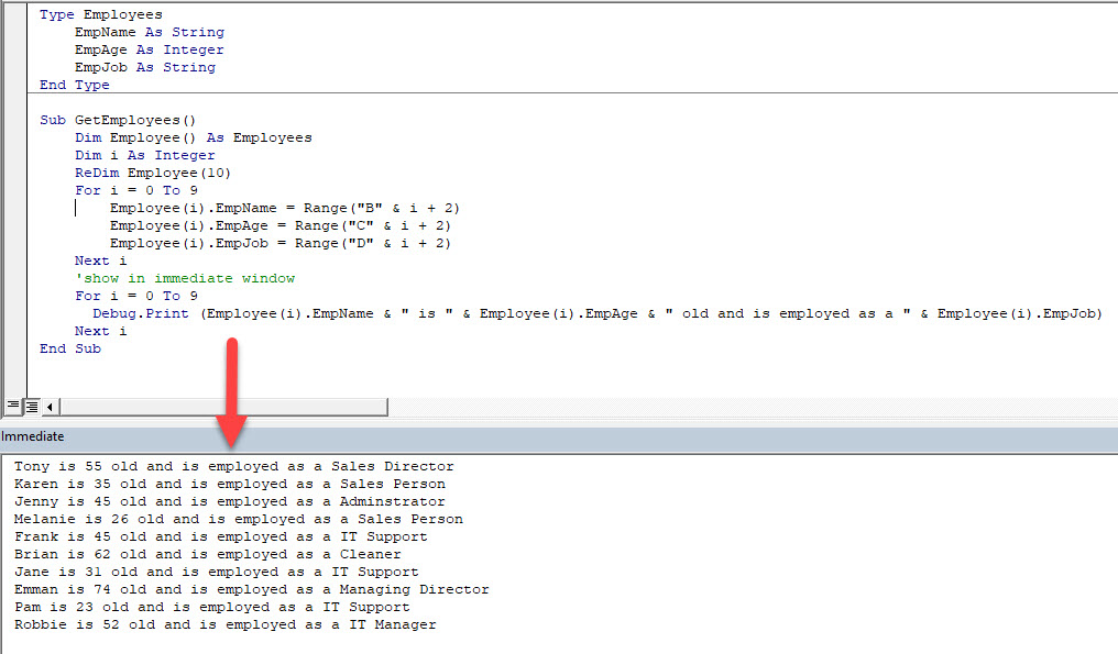 VBAStructure Example